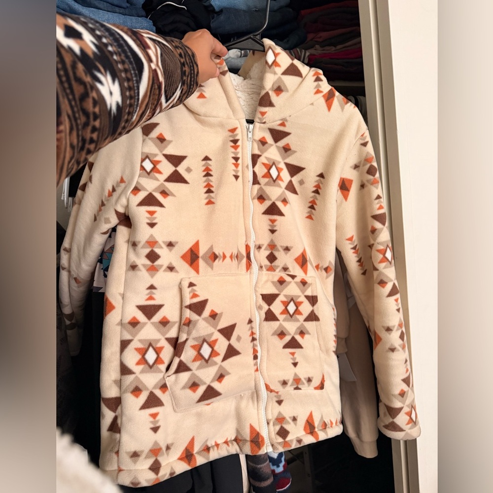 Aztec Patterned Fleece Jacket - image 1